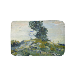Rocks with Oak Tree, Van Gogh Oil Painting Bath Mat