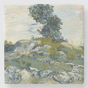 Rocks with Oak Tree, Van Gogh Oil Painting Stone Coaster