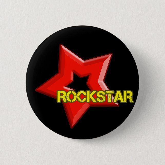 Rockstar 6 Cm Round Badge (Front)