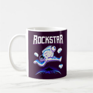 Rockstar astronaut playing guitar in space coffee mug