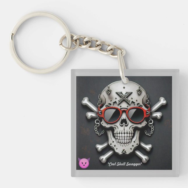 "Rockstar Attitude Graphic" Key Ring (Front)