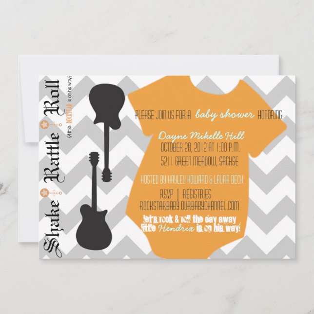 Rockstar Baby Shower Invitation (Front)