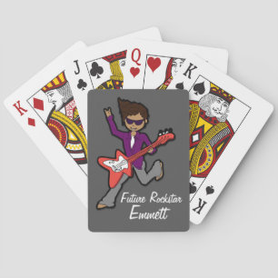 Rockstar cartoon boy name musical playing cards