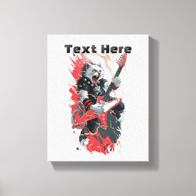 Rockstar Cat Canvas Print (Front)
