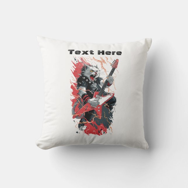 Rockstar Cat Cushion (Front)