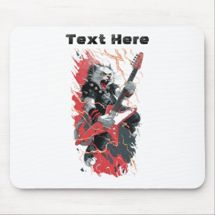 Rockstar Cat Mouse Pad
