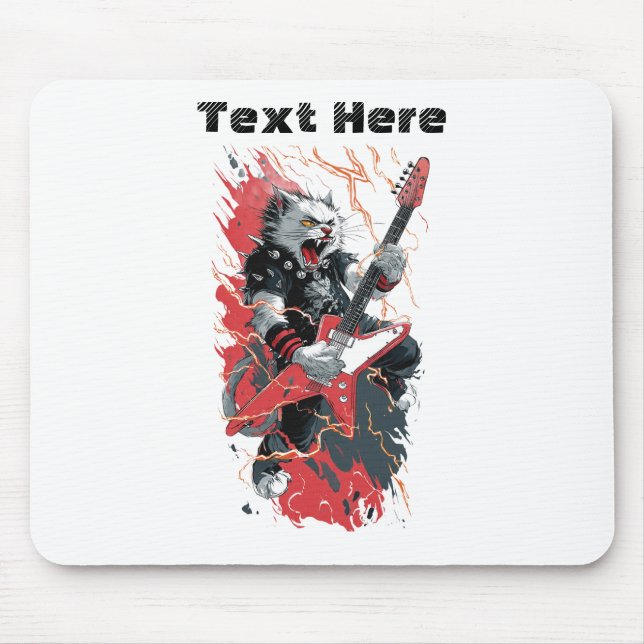 Rockstar Cat Mouse Pad (Front)