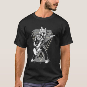 Rockstar Cat Playing Guitar Rock and Roll ROCK Mus T-Shirt