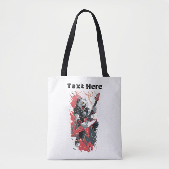 Rockstar Cat Tote Bag (Front)