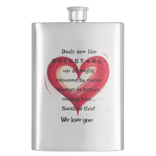 Rockstar Dad, Gift For New Dad, Birthday, Xmas, Hip Flask