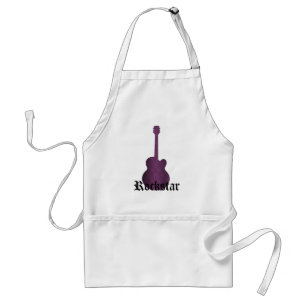 Rockstar Damask Guitar Apron, Purple Standard Apron