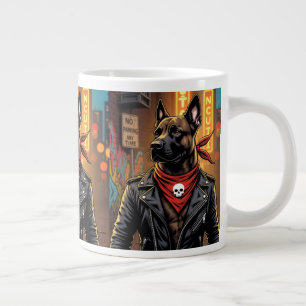Rockstar Dog Mug – Biker Dog with Leather Jacket a