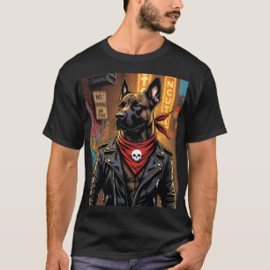 Rockstar Dog T-Shirt – Cool Biker Dog with Leather