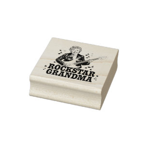 Rockstar Grandma  – Fun and Retro Music Design Rubber Stamp