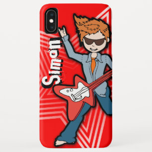 Rockstar guitar boy red custom name Case-Mate iPhone case