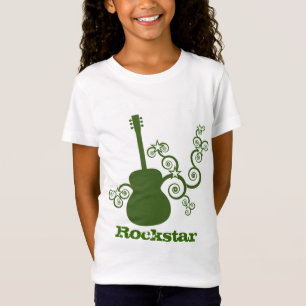Rockstar Guitar Girl's T-shirt, Green T-Shirt