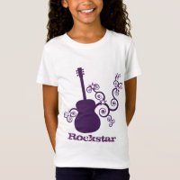 Rockstar Guitar Girl's T-shirt, Purple