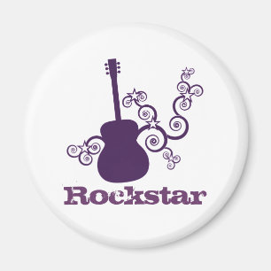 Rockstar Guitar Magnet, Purple Magnet