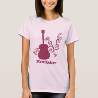 Rockstar Guitar Woman's Shirt, Fuchsia
