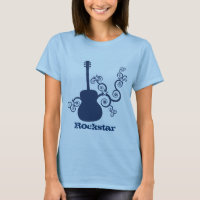 Rockstar Guitar Woman's Shirt, Royal Blue