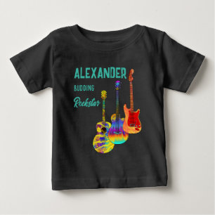 rockstar guitarist colorful guitars baby T-Shirt