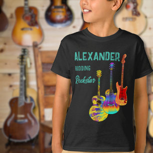 rockstar guitarist colourful guitars  T-Shirt