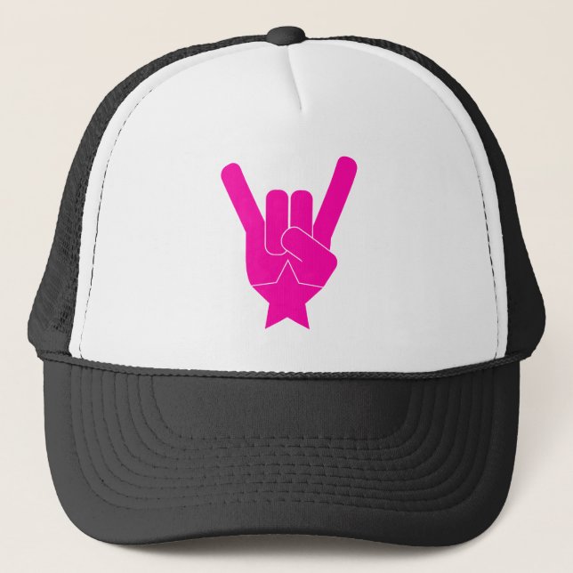 RockStar Hot Pink Logo Trucker Hat (Front)