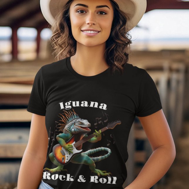 Rockstar Iguana in a Colourful Music Burst T-Shirt (Creator Uploaded)