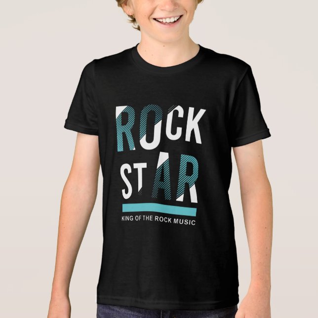 Rockstar King of the Rock Music Tri-Blend Shirt (Front)