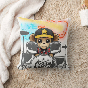 Rockstar Monkey Cushion