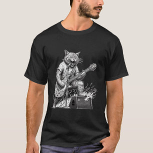 Rockstar Music Cat Graphic  T-Shirt