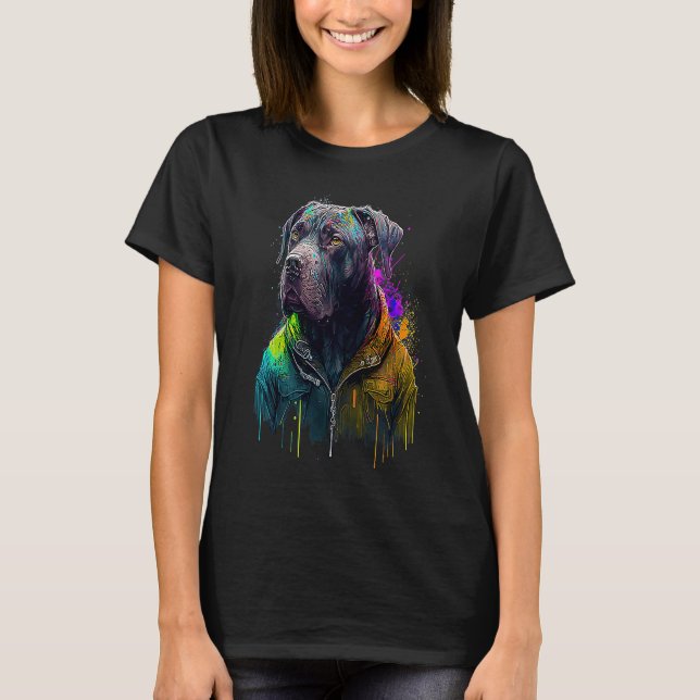 Rockstar portrait italian mastiff Cane Corso T-Shirt (Front)