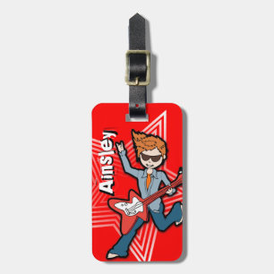 Rockstar red kids id luggage tag