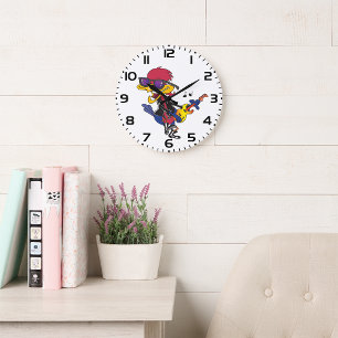 Rockstar Roadrunner Bird Playing Guitar Large Clock