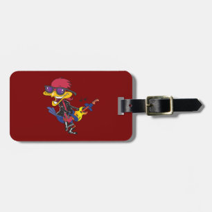 Rockstar Roadrunner Bird Playing Guitar Luggage Tag