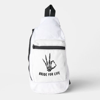 Rockstar Skeleton Bride Squad Bachelorette Party Sling Bag