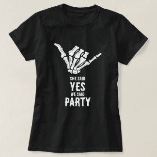 Rockstar Skeleton Bride Squad Black Crop Top