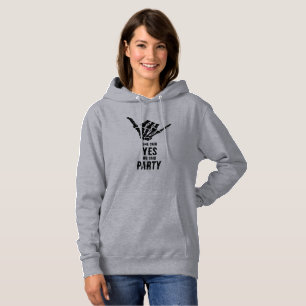Rockstar Skeleton Bride Squad Grey Hoodie