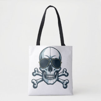 Rockstar Skull T-Shirt - Bold and Badass" Tote Bag
