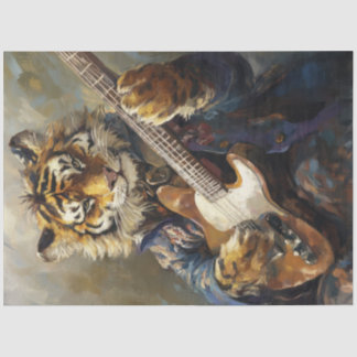 Rockstar Tiger Animal Art Decoupage Tissue Paper