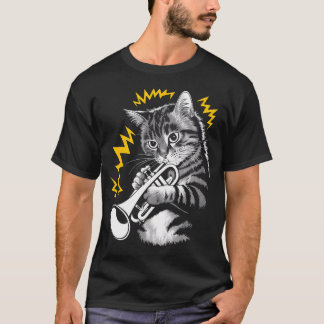 Rockstar Trumpeter Cat On Cat T-Shirt