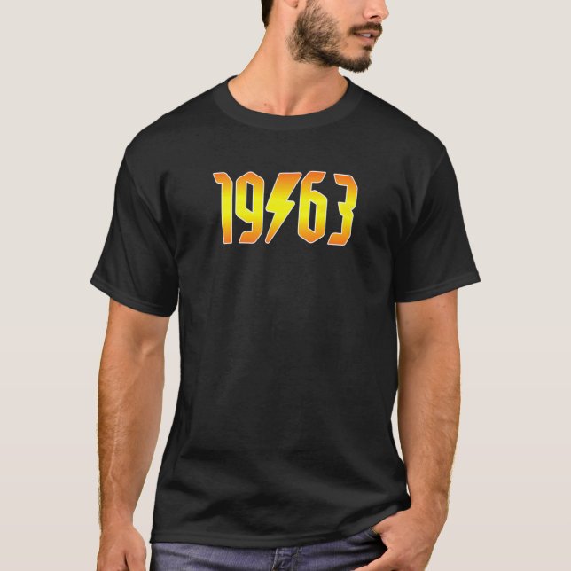 Rockstars are Born in 1963 Birthday Rock N Roll Gr T-Shirt (Front)