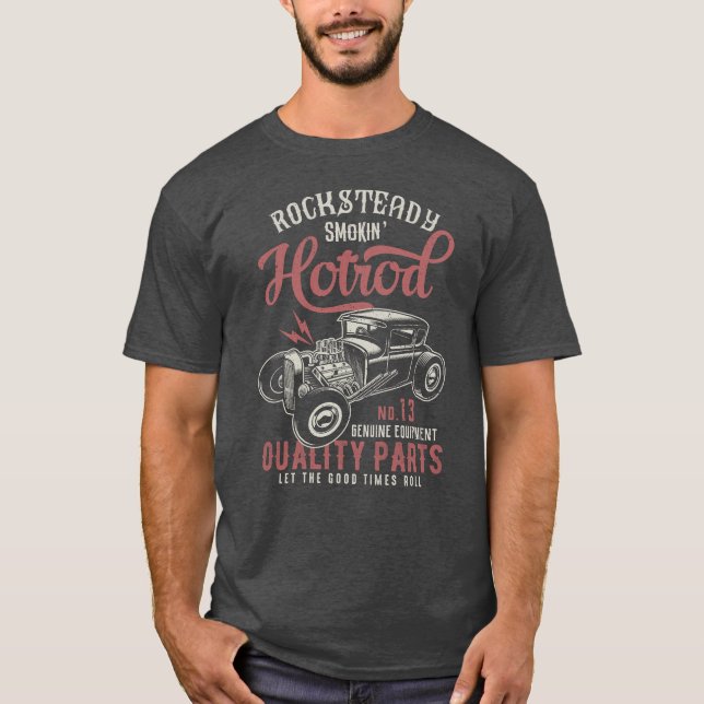 Rocksteady Smokin Hotrod Quality Body Parts Men   T-Shirt (Front)