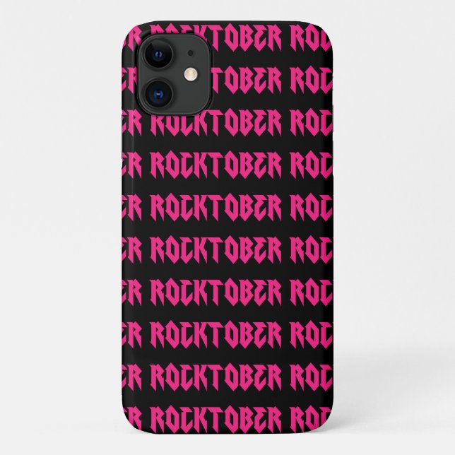 Rocktober Rock Music Pink Print Case-Mate iPhone Case (Back)