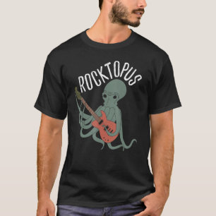 Rocktopus Cute Octopus Playing Rock Guitar   Vinta T-Shirt