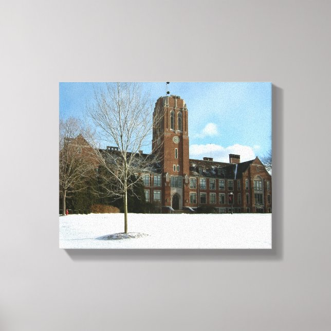 Rockwell in Winter at Grove City College Canvas Print (Front)