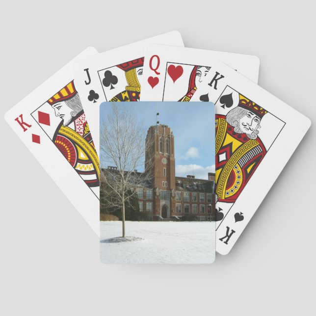 Rockwell in Winter at Grove City College Playing Cards (Back)