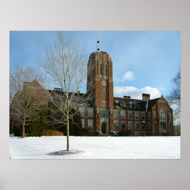 Rockwell in Winter at Grove City College Poster (Front)