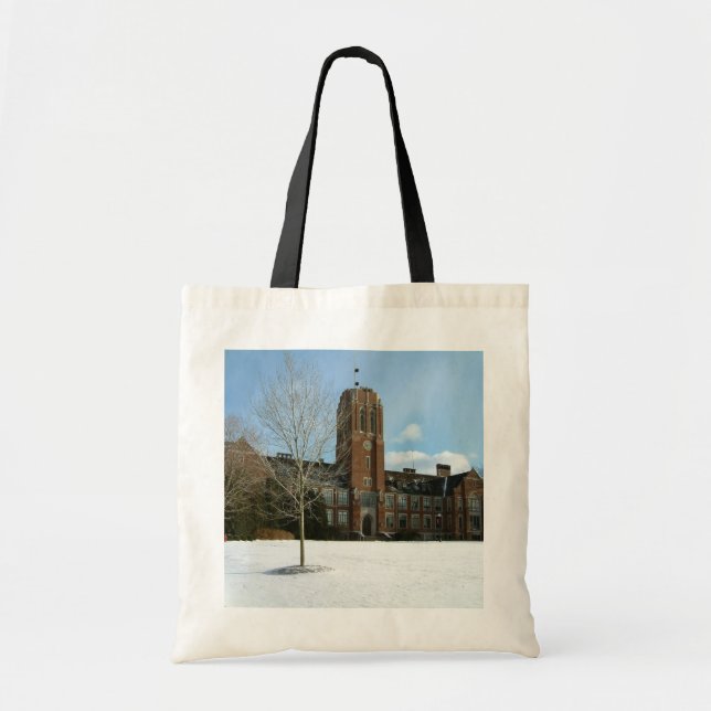 Rockwell in Winter at Grove City College Tote Bag (Front)
