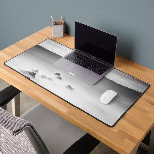 Rocky and milky sea desk mat